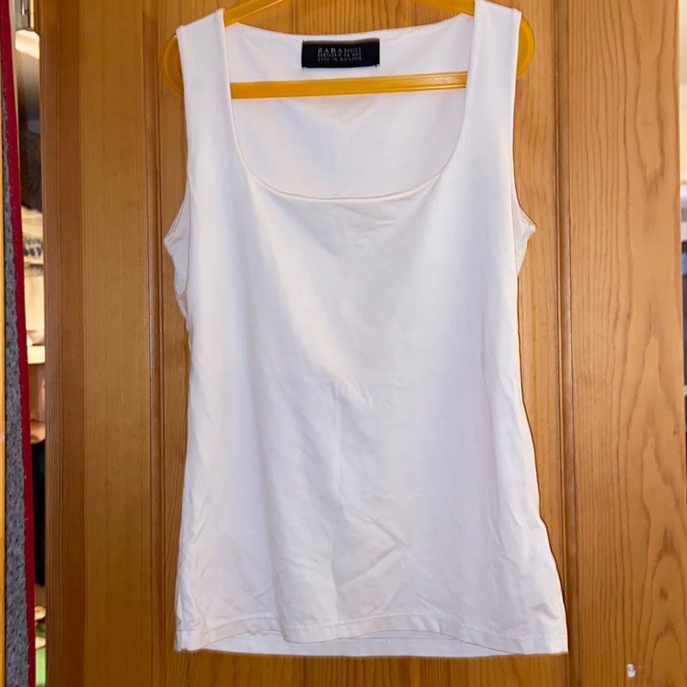 ZARA White Tank Top Size M